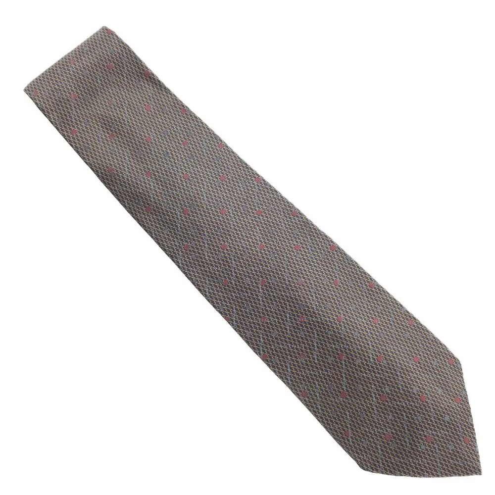 Manhattan Men Necktie 100% Silk Geometric Black Brown Red Size 57x4 - NWOT